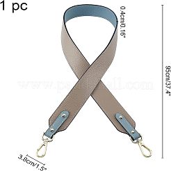 Puレザーバッグハンドル  合金回転式ナスカン付き  バッグストラップ交換用アクセサリー  グレー  95x3.8x0.4cm&nbsp;FIND-WH0064-16A