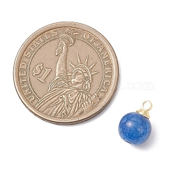 クラックルガラスの丸いチャーム  真鍮カップパールペグベイル付き  ゴールドカラー  ミックスカラー  12x8mm  穴：1.6mm&nbsp;PALLOY-JF04874