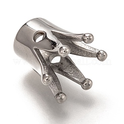 変色しない304ステンレススチールビーズ  クラウン  ステンレス鋼色  13.5x11x12.5mm  穴：1.8mm  5mm内径&nbsp;STAS-L243-053P
