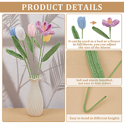 5個 5色毛糸人工チューリップの花  diyの工芸品の結婚式の家の装飾のため  ミックスカラー  423x90x36.5mm  1pc /カラー&nbsp;AJEW-FG0004-63