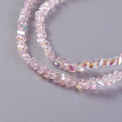電気メッキガラスビーズセット  ABカラーメッキ  三角形  ミックスカラー  2.2~3x3~4.7x2~3mm  穴：0.7mm  約150~155個/連  10.2