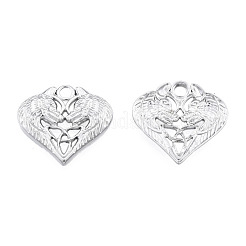 変色しない201ステンレススチールペンダント  オオカミとトリニティノットのハート  ステンレス鋼色  19x20.5x2.5mm  穴：2.5mm&nbsp;STAS-N098-241P