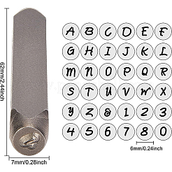クロムスタンプ  文字a〜zと数字を含む  ブルー  62x7x7mm  36個/箱&nbsp;AJEW-WH0126-60A