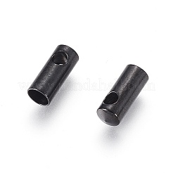 304ステンレススチールコードエンド  イオンプレーティング（ip）  エンドキャップ  コラム  電気泳動黒  7.5x3mm  穴：1.5mm  内径：2.5mm&nbsp;LS-STAS-F232-01D-B
