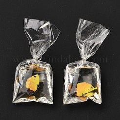 鉄製丸カン付きレジンペンダント  3dプリント  金魚鞄  きいろ  48~51x22.5~23x9~12mm  穴：3mm&nbsp;RESI-A015-03D
