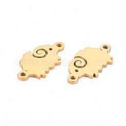 304ステンレス鋼リンク/コネクター  レーザー切断  14KGP本金メッキ  16x8.5x1mm  穴：1mm&nbsp;STAS-S116-172G