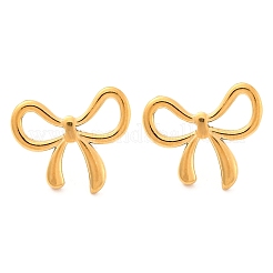 女性用304ステンレススチールスタッドピアス  蝶結び  ゴールドカラー  13x15.5mm&nbsp;LS-EJEW-K306-17G