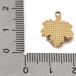 304ステンレススチールエナメルペンダント  イオンプレーティング（ip）  ゴールドカラー  葉のチャーム  16x14x1.4mm  穴：1.4mm&nbsp;SA-CBAA2E4-10D-G