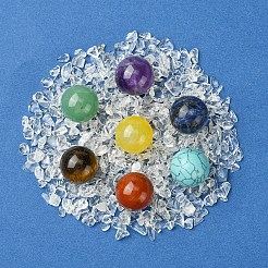 天然および合成宝石の癒しの丸い装飾品  レイキエネルギーストーンのディスプレイ装飾  1~16x1~16x1~4mm&nbsp;AJEW-FS0001-13B