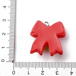 クリスマスの不透明な樹脂ペンダント  プラチナ鉄ループ付き  クリスマス鐘  27x25x12mm  穴：2mm&nbsp;LS-RESI-A049-05C