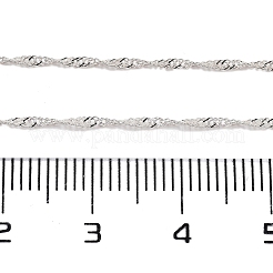 スターリングシルバーのダブルリンクチェーン925本  ハンダ付け  スプール/カード用紙なし  銀  1x1x0.2mm&nbsp;STER-P064-03S
