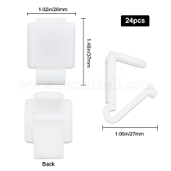 プラスチック製のテーブルカバーテーブルクロスウェイト  面ファスナー付き  ホワイト  37x26x27mm&nbsp;FIND-WH0082-77