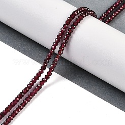 天然石ガーネットビーズ連売り  多面カット  ロンデル  3x2mm  穴：0.6mm  約184~197個/連  15.28~15.43''（38.8~39.2センチメートル）&nbsp;G-H071-A02-01
