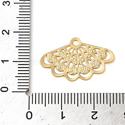 真鍮チャーム  18KGP本金メッキ  ファン  14.5x23.5x0.5mm  穴：1.6mm&nbsp;KK-O100-10G