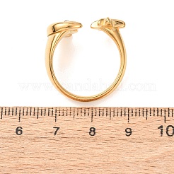 304ステンレススチールのラインストーンカフオープンリング  ムーン  18KGP本金メッキ  usサイズ8 1/2(18.5mm)&nbsp;RJEW-E302-05G