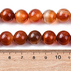 天然バンデットアゲートビーズ連売り  染め＆加熱  ラウンド  12~12.5mm  穴：1mm  約33個/連  15.75''（40センチメートル）&nbsp;G-H343-D03-12mm