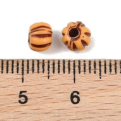 不透明アクリル模造木目ビーズ  砂茶色  カボチャ  5x4mm  穴：1.8mm&nbsp;AC-CBAB80E-01C