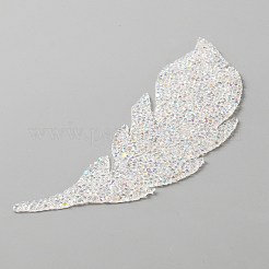 葉の形のホットフィックスラインストーン  マスクと衣装のアクセサリー  ミシンクラフト装飾  クリスタルAB  186x55x2.3mm&nbsp;DIY-WH0034-81G