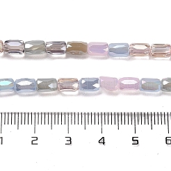 電気メッキガラスビーズセット  多面カット  コラム  パールピンク  6~6.5x4mm  穴：0.8mm  約80個/連  20.12~20.24インチ（51.1~51.4cm）&nbsp;EGLA-D030-08A