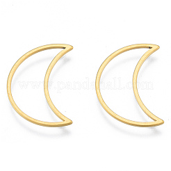 201 ステンレススチールリンクリング  ムーン  ゴールドカラー  21x14.5x1mm  内径：7x19.5mm&nbsp;STAS-N090-T20-2