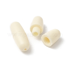 プラスチック離脱クラスプ  弾丸チャーム  フローラルホワイト  3/4x1/4インチ（1.9x0.65cm）  穴：1mm  内径：1/8インチ（0.35cm）&nbsp;KK-F873-40A