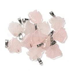 天然＆合成混合原石のペンダント  201ステンレススチール製金具付き  魚  19x20x5.5mm  穴：4x7mm&nbsp;G-B127-16P