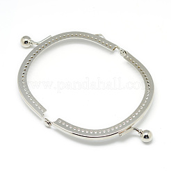 バッグクラフト用アイアン製がま口金具  プラチナ  70x85x7mm  穴：1~2mm&nbsp;FIND-T008-108P