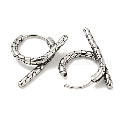 316サージカルステンレスフープピアス  リング  アンティークシルバー  22.5x18mm&nbsp;EJEW-D096-14K-AS