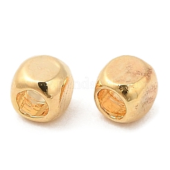 真鍮ビーズ  キューブ  18KGP本金メッキ  2x2x2mm  穴：1.2mm&nbsp;KK-I705-07G