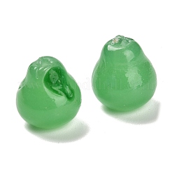 手作りランプワークビーズ  梨  グリーン  11.5-12x12-13mm  穴：1.4mm&nbsp;LAMP-I028-05A