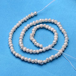 ジャガイモ天然養殖淡水パールビーズ連売り  ベージュ  3~4mm  穴：0.8mm  約100個/連  13.3インチ〜14.1インチ&nbsp;PEAR-E007-3-4mm-01