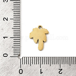 304ステンレススチールエナメルチャーム  イオンプレーティング（ip）  ゴールドカラー  ココヤシの木  13x10x1.5mm  穴：1.5mm&nbsp;STAS-I335-04G-05
