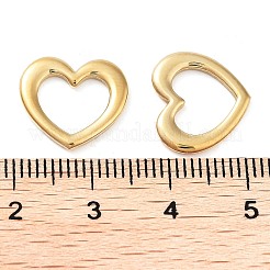304ステンレススチールリンクリング  ハート  14KGP本金メッキ  13x14.2x1.5mm  穴：8.5x9mm&nbsp;STAS-L022-365G-01