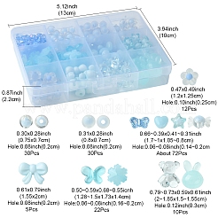 ミックスシェイプ＆ミックススタイルのアクリルビーズファインディングキット  ライトスカイブルー  7.5~20x7~20x4~8.5mm  穴：1.5~2mm&nbsp;DIY-FS0007-09A