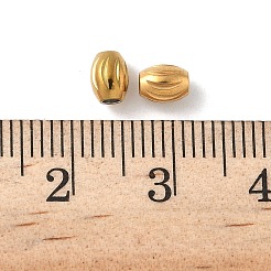 304ステンレススチールビーズ  オーバル  ゴールドカラー  5x4mm  穴：1.6mm&nbsp;STAS-K306-18G