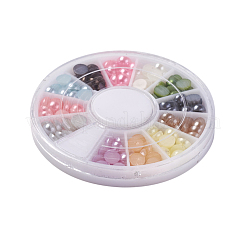 ABSプラスチック製カボション  模造パール  ネイルアートの装飾の付属品  半円  ミックスカラー  5x2.5mm  約8PCS /カラー  96個/箱&nbsp;OACR-X0006-09-5mm