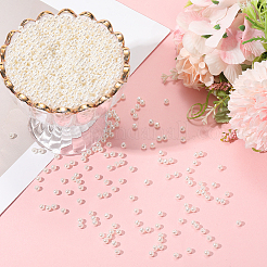 パール調アクリルビーズ  染め  ラウンド  乳白色  4x3.5mm  穴：1mm  3000pc&nbsp;PEAR-LT0001-02F