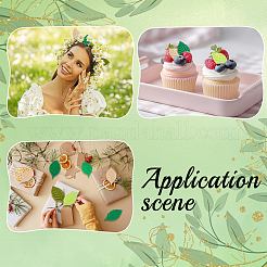 人工ポリエステル葉100枚  結婚式パーティーのホームルームの装飾結婚アクセサリー  ミックスカラー  63x35x1mm&nbsp;AJEW-CP0011-10B