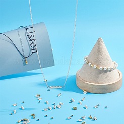 モールス信号風ビーズブレスレット作りキット（1600個）  ccbプラスチックビーズを含む  ブラックワックスコットンコード  クラフト紙ディスプレイカード  プラチナ·ゴールデン&nbsp;DIY-SC0014-74