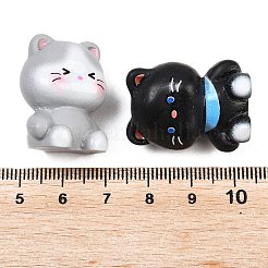猫の樹脂製置物オーナメント  マイクロランドスケープアクセサリー  小道具の装飾のふりをする  ミックスカラー  20.5x17.5x26~27mm&nbsp;DJEW-A018-01