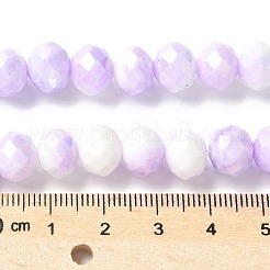 電気メッキガラスビーズセット  ロンデル  多面カット  ミックスカラー  10x8mm  穴：1.4mm  15.75''（40センチメートル）&nbsp;LAMP-S068-11A