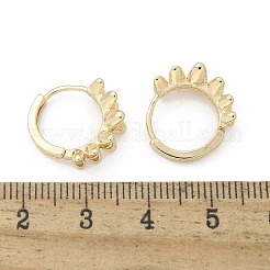 真鍮クリアキュービックジルコニアフープピアス  リング  18KGP本金メッキ  15.5x15.5x6mm&nbsp;EJEW-Q014-24G
