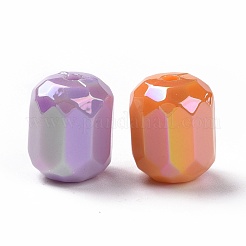 不透明アクリル模造シェルビーズ  ファセットバレル  ミックスカラー  17~17.5x13~13.5x13~13.5mm  穴：2.5mm&nbsp;OACR-P011-06G