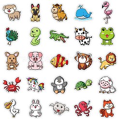 漫画動物落書き防水紙ステッカー50枚  DIY フォトアルバム日記スクラップブック装飾用  混合図形  32~78x36~70x0.2mm&nbsp;STIC-R001-10
