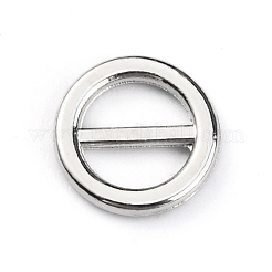 合金スライドバックル  フラットラウンド  プラチナ  8x1mm&nbsp;DIY-WH0304-291P