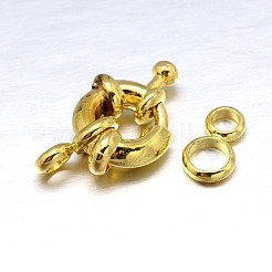 真鍮のスプリングリングの留め金  ミックスカラー  8.5~9x4mm  穴：2mm  チューブベイル: 8.5x4.5x1.5mm&nbsp;KK-L082A-01
