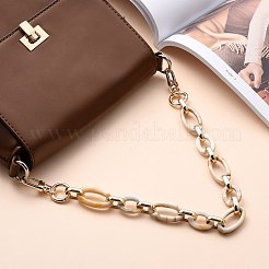 天然石風スタイルのアクリルバッグハンドル  亜鉛合金スイベルクラスプとccbプラスチックリンキングリング付き  バッグストラップ用交換アクセサリー用  ゴールドカラー  16.14インチ（41cm）&nbsp;AJEW-BA00013