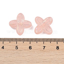 つや消し透明なアクリルビーズ  花  シルバーライン入り  ABカラーメッキ  ライトサーモン  16.5x17x5.5mm  穴：1.8mm  約833個/500g&nbsp;OACR-P029-09B-02