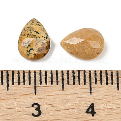 天然石ピクチャージャスパーカボション  ティアドロップ  多面カット  8x6x3.5mm&nbsp;G-C146-01B