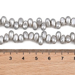 電気めっきシェルパールビーズ連売り  ティアドロップ  トップ掘削  ライトグレー  7.5~8x4~5mm  穴：0.5mm  約102~103個/連  15.20~15.75''（38.6~40センチメートル）&nbsp;BSHE-B009-A01-5x8mm-01
